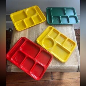 VTG Mid-Century Vollrath, Silite, and Cambro Red/Green/Yellow Cafeteria Trays
